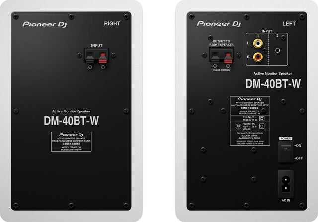 PIONEER DM 40 BT WH COPPIA MONITOR ATTIVI BASS REFLEX PER DJ E STUDIO 2 VIE 21 WATT BLUETOOTH COLORE BIANCO - TechSoundSystem.com