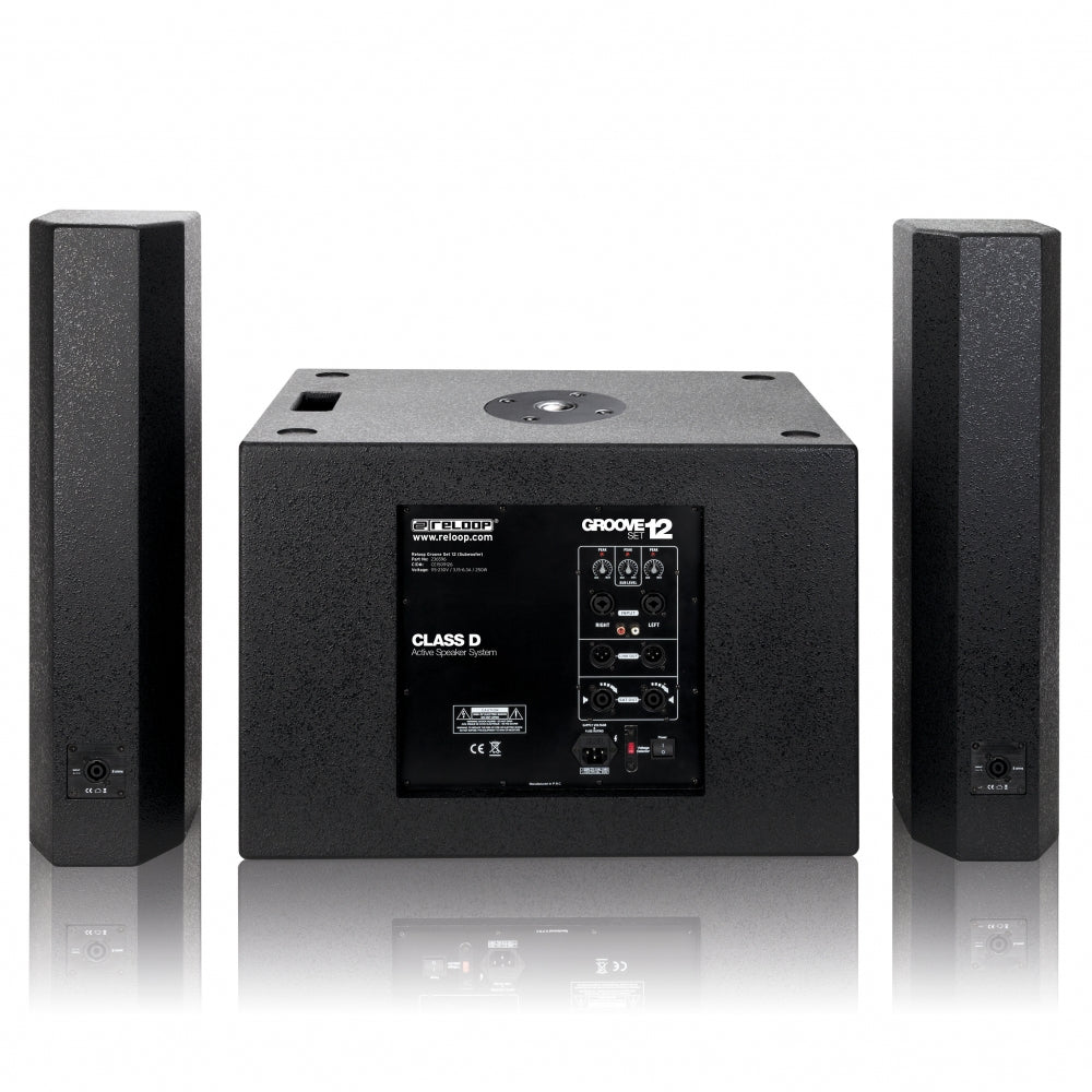 RELOOP GROOVE SET 12 SISTEMA DI AMPLIFICAZIONE 2.1 PORTATILE 12"/4"/1" 500W - TechSoundSystem.com
