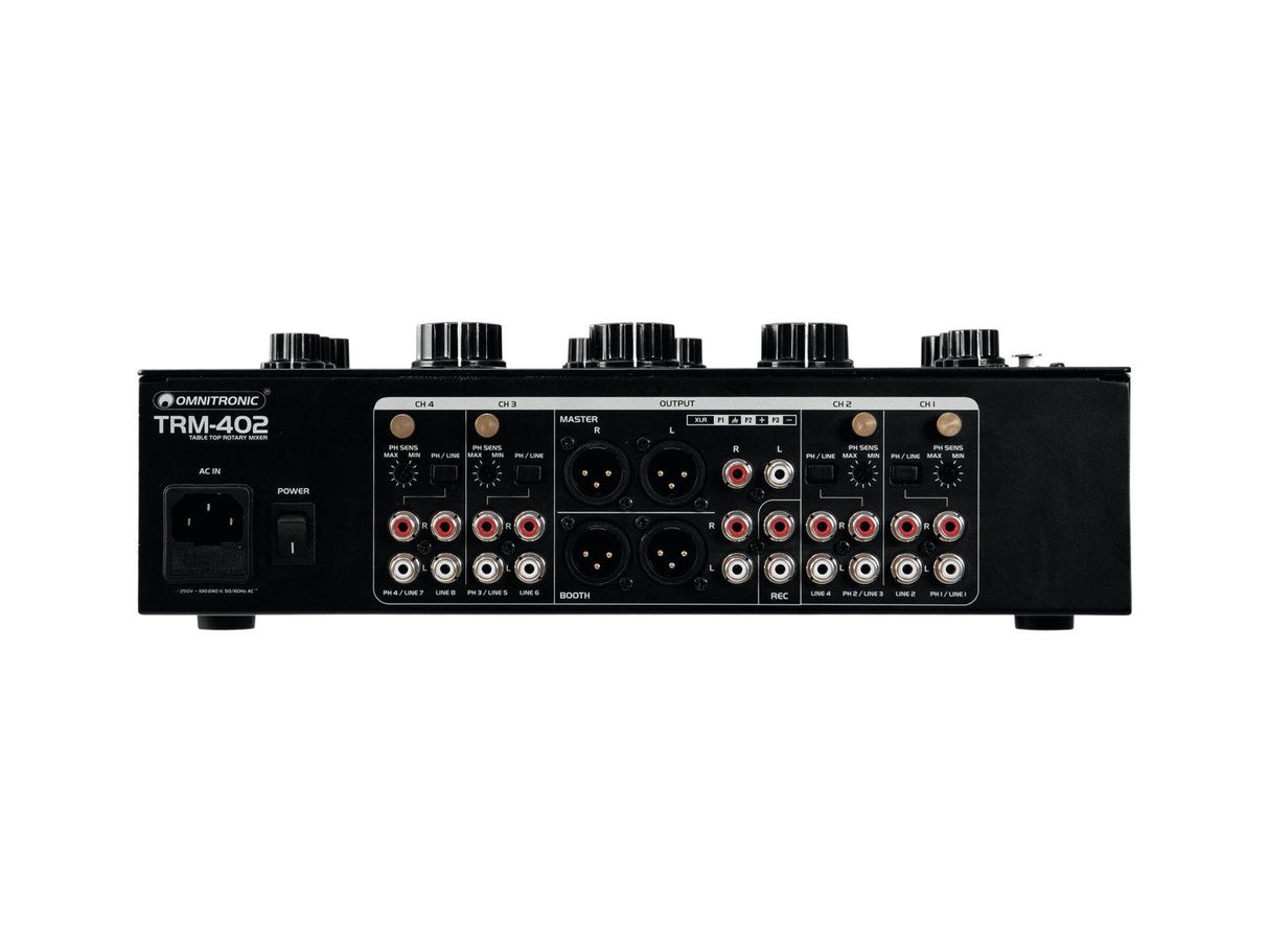 OMNITRONIC TRM402 MIXER ROTATIVO ANALOGICO 4 CANALI PER DJ - TechSoundSystem.com