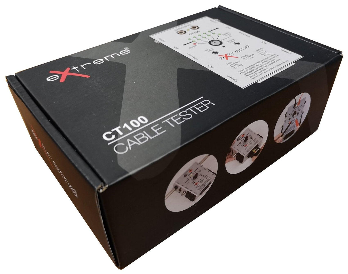 EXTREME CT100 TESTACAVI CABLE TESTER TESTA CAVI XLR JACK RCA SPEAKON MIDI TESTA CAVI AUDIO - TechSoundSystem.com