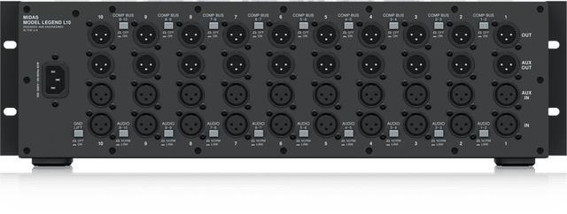 MIDAS LEGEND L10 LAUNCH POWER SUPPLY CHASSIS MONTAGGIO RACK 10 MODULI SERIE 500 - TechSoundSystem.com