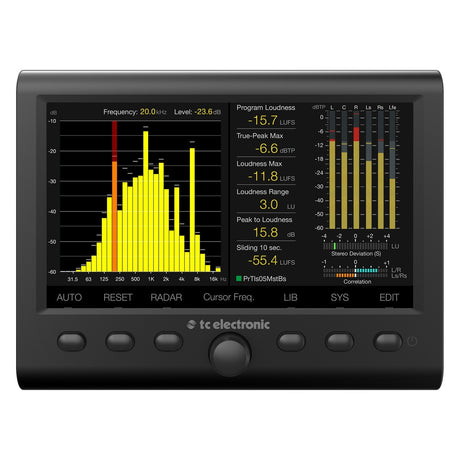 TC ELECTRONIC CLARITY M DESKTOP AUDIO METER MISURATORE DI LIVELLO STEREO O 5.1 DISPLAY HD 7" - TechSoundSystem.com