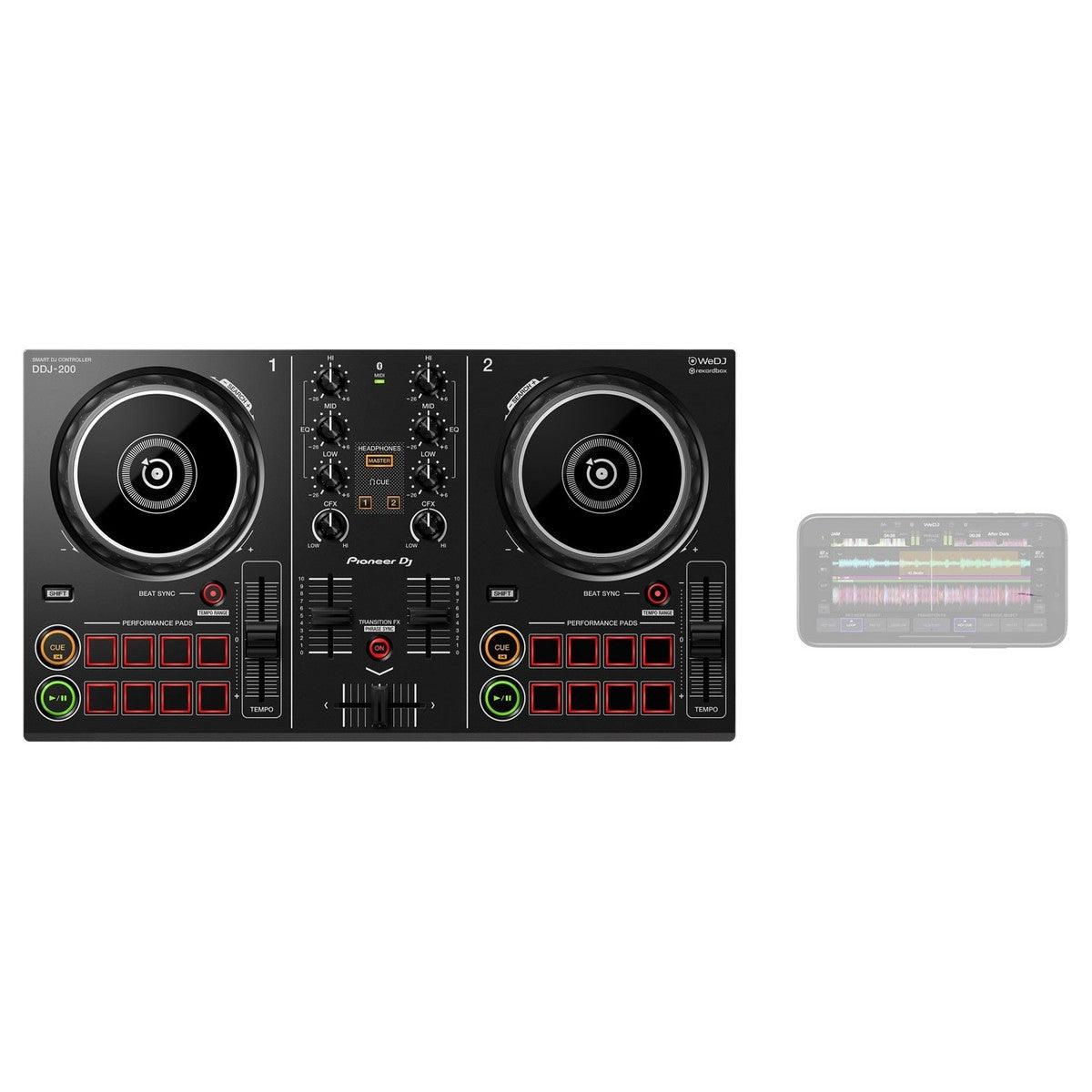 PIONEER DDJ-200 SMART CONTROLLER CONSOLLE PER DJ BLUETOOTH 2 CANALI EX-DEMO - TechSoundSystem.com