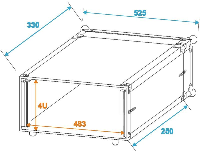 COBRA FC181 FLIGHT CASE 19" 4U PORTA RACK 7 MM PROFONDITA&#039; 250 MM - TechSoundSystem.com