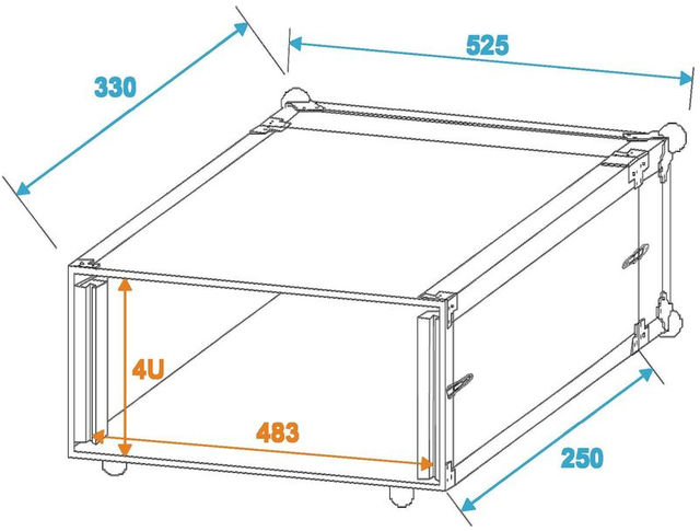 COBRA FC181 FLIGHT CASE 19" 4U PORTA RACK 7 MM PROFONDITA&#039; 250 MM - TechSoundSystem.com