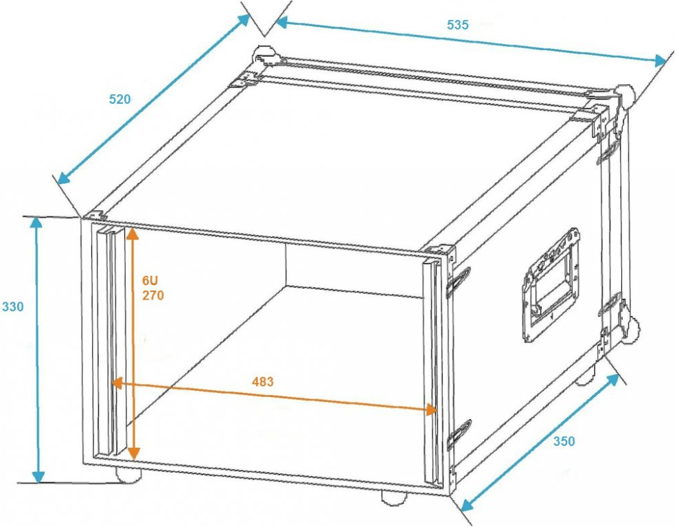 COBRA FC151 CASE UNIVERSALE 6U - 7mm PORTA RACK PLYWOOD PROFONDITA'350mm - TechSoundSystem.com