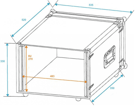 COBRA FC151 CASE UNIVERSALE 6U - 7mm PORTA RACK PLYWOOD PROFONDITA'350mm - TechSoundSystem.com