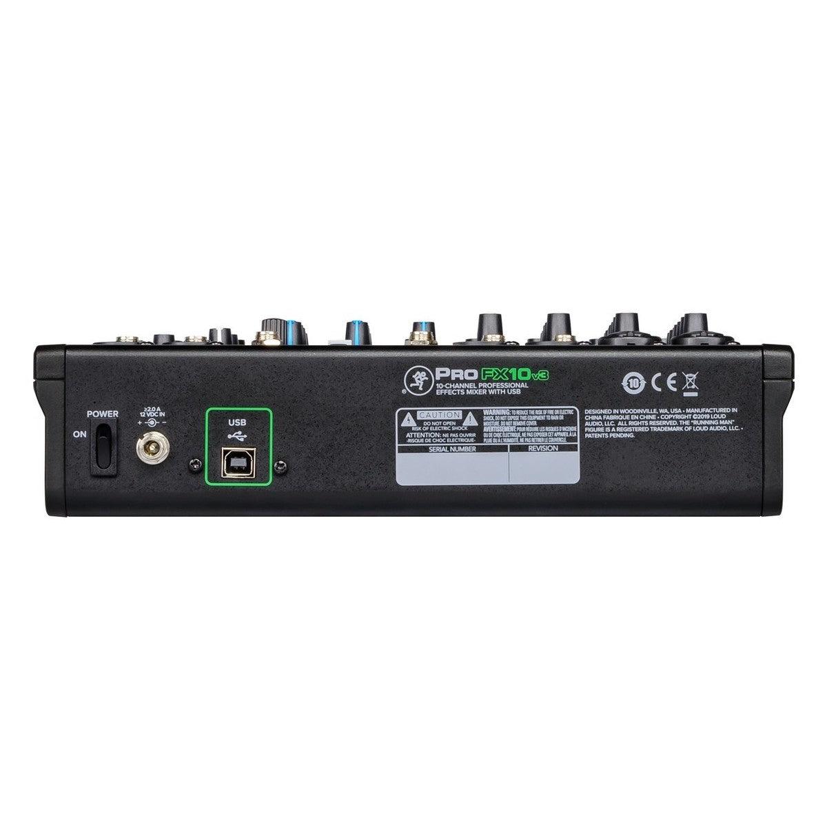 MACKIE PROFX10 V3 MIXER 4 INGRESSI MICROFONICI + 3 STEREO CON EQ 3 BANDE 2 COMPRESSORI E CONNETTIVITA' USB - TechSoundSystem.com