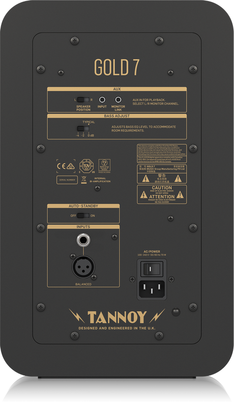 TANNOY GOLD 7 MONITOR DA STUDIO 6,5" 300 WATT CON TWEETER COASSIALE DA 1" EX-DEMO - TechSoundSystem.com