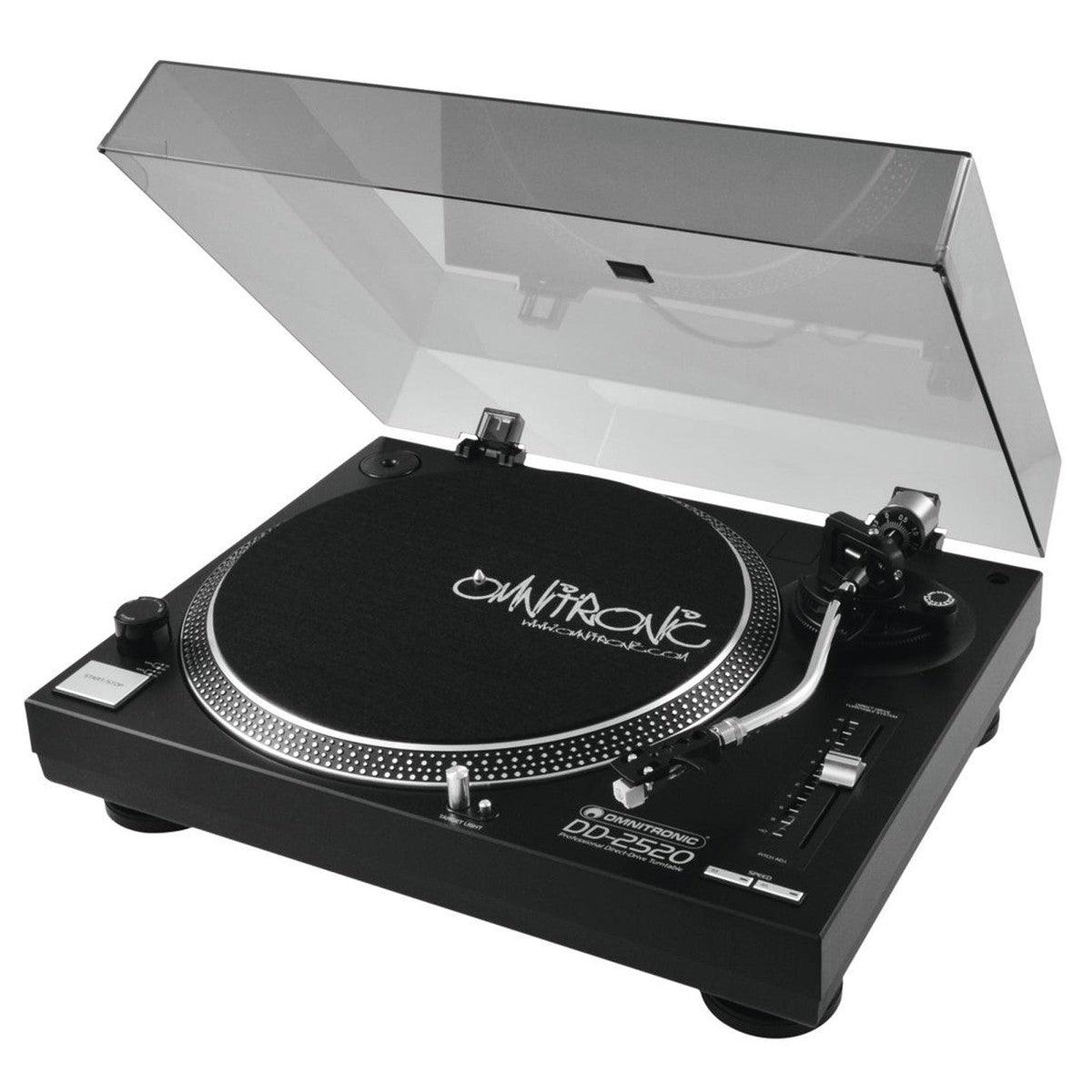 OMNITRONIC DD-2520 USB BLACK GIRADISCHI PER DJ TRAZIONE DIRETTA NERO - TechSoundSystem.com