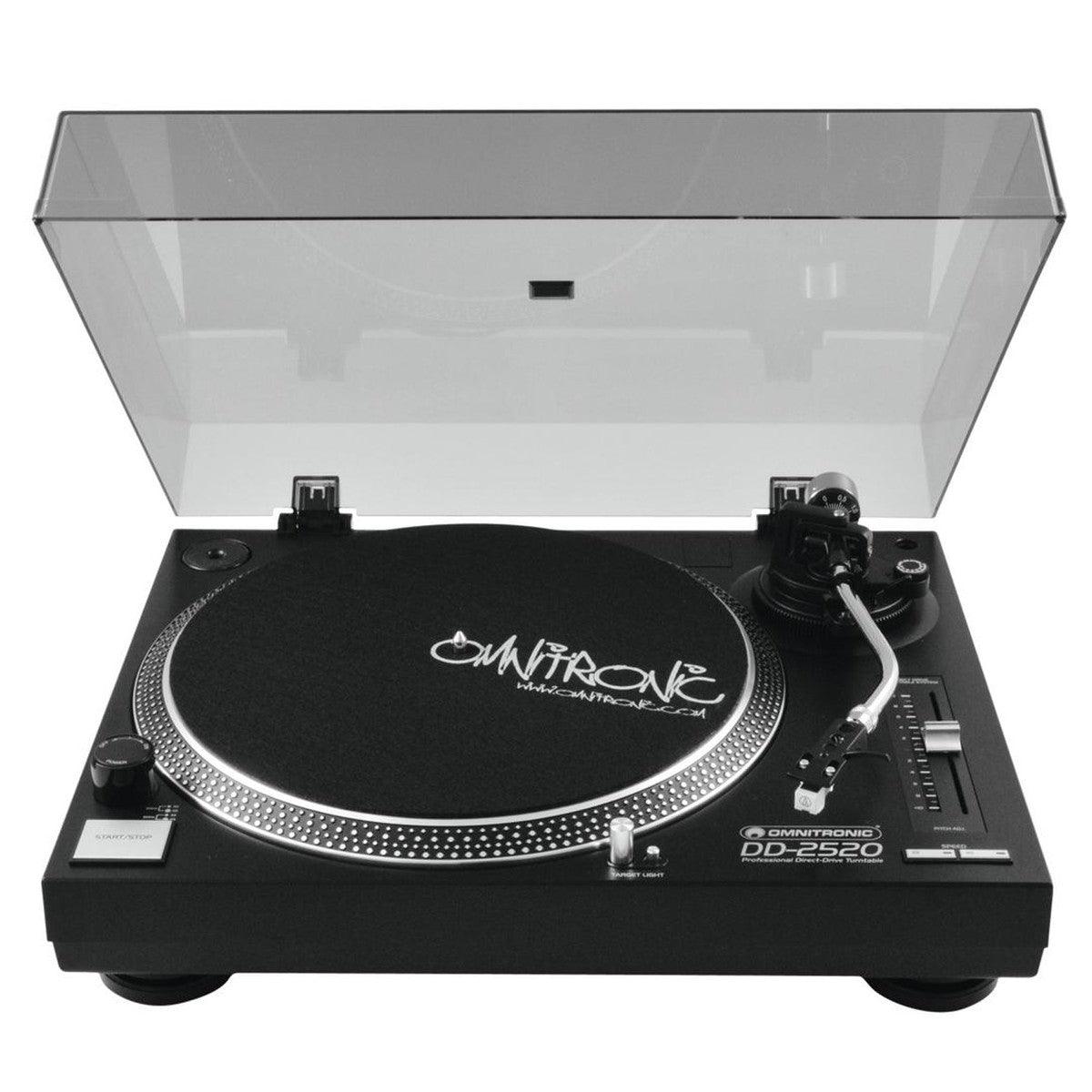 OMNITRONIC DD-2520 USB BLACK GIRADISCHI PER DJ TRAZIONE DIRETTA NERO - TechSoundSystem.com