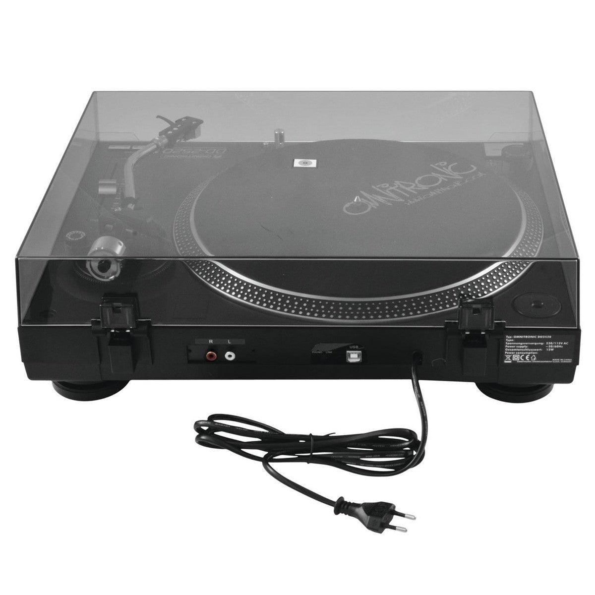 OMNITRONIC DD-2520 USB BLACK GIRADISCHI PER DJ TRAZIONE DIRETTA NERO - TechSoundSystem.com