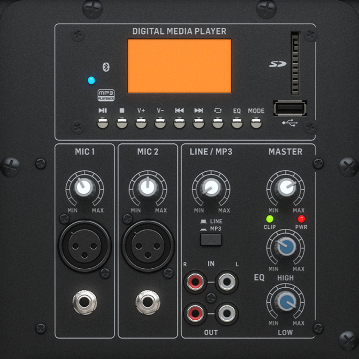 BEHRINGER PK115A CASSA ATTIVA 800W WOOFER 15" MIXER E PLAYER USB SD BLUETOOTH - TechSoundSystem.com