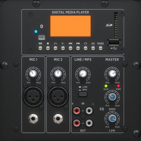 BEHRINGER PK112A CASSA ATTIVA 600W WOOFER 12" MIXER E PLAYER USB SD BLUETOOTH - TechSoundSystem.com