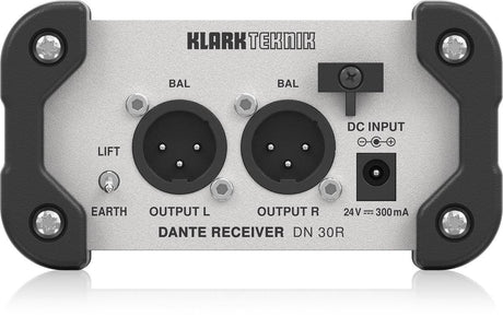 KLARK TEKNIK DN30R RICEVITORE AUDIO DANTE 2 CANALI D/A 96KHZ - TechSoundSystem.com