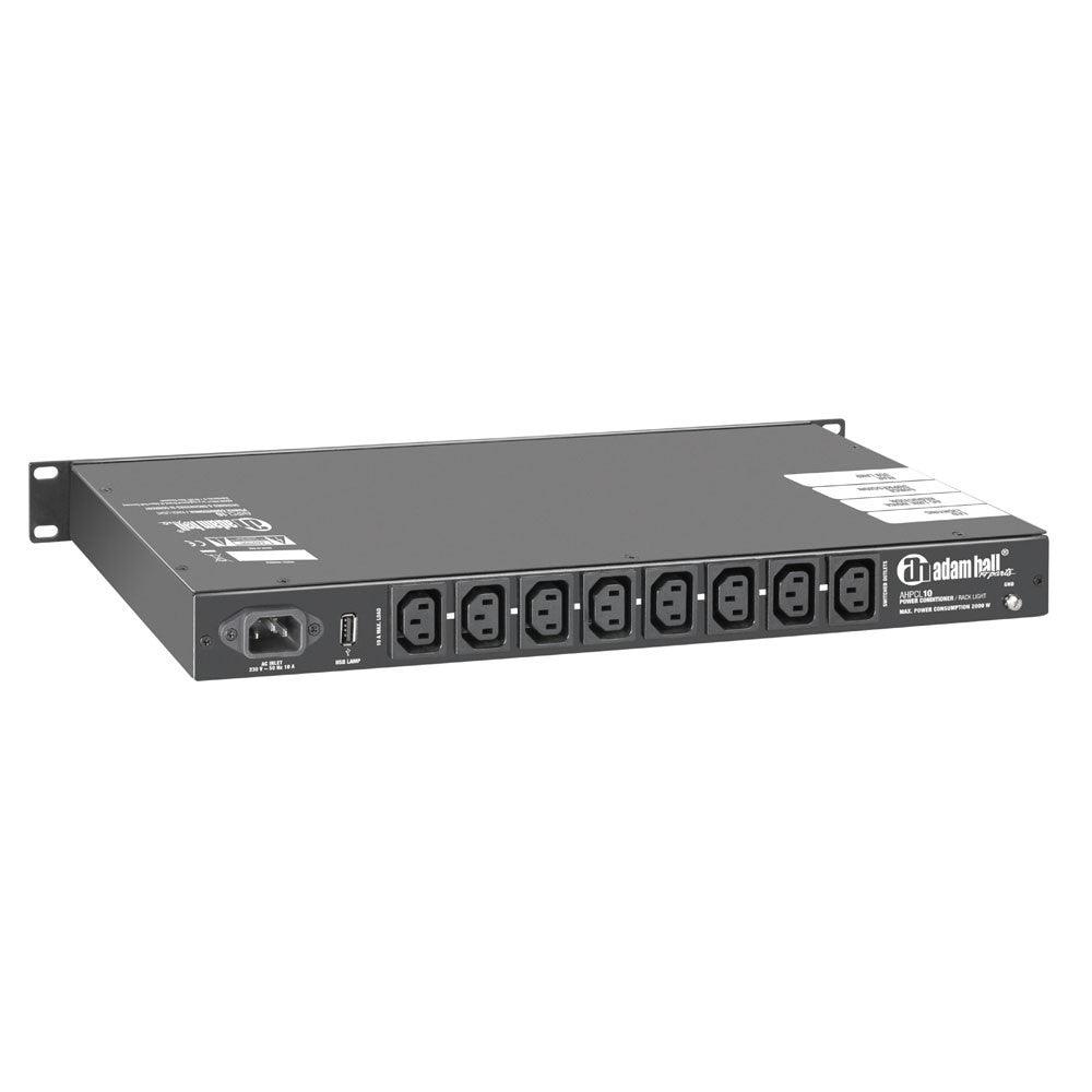ADAM HALL PCL10 CONDIZIONATORE DI TENSIONE DISTRIBUTORE A RACK CON ILLUMINAZIONE A LED REGOLABILE - TechSoundSystem.com