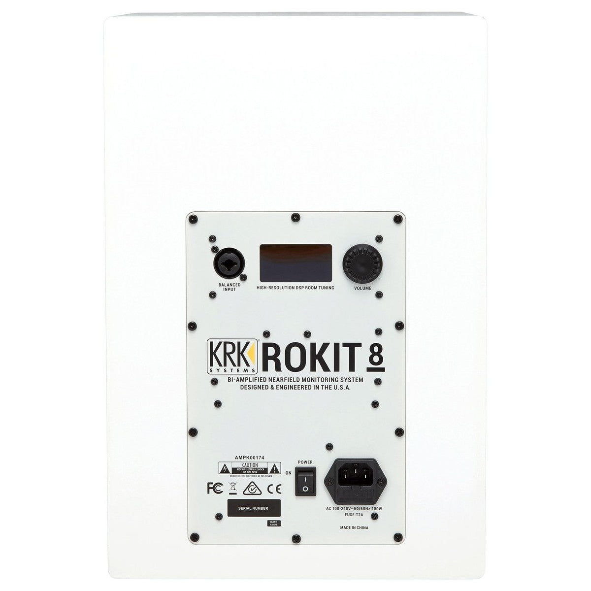 KRK RP8-G4 WN WHITE ROKIT MONITOR DA STUDIO 203 WATT BIAMPLIFICATO WOOFER 8" NERO + DSP ROOM TUNING TRAMITE APP BIANCO - TechSoundSystem.com