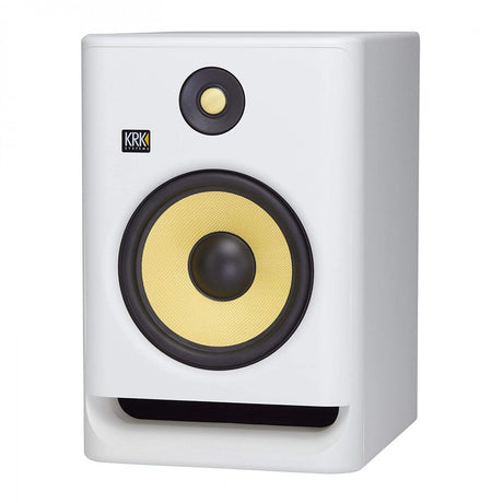 KRK RP8-G4 WN WHITE ROKIT MONITOR DA STUDIO 203 WATT BIAMPLIFICATO WOOFER 8" NERO + DSP ROOM TUNING TRAMITE APP BIANCO - TechSoundSystem.com