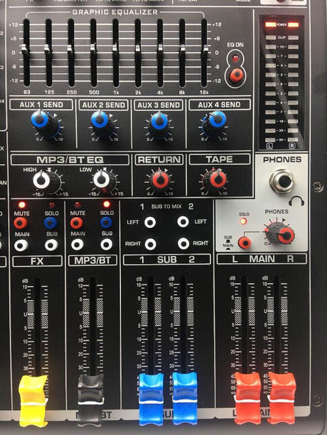 ATOMIC4DJ MIX-X 12 MIXER 8 CANALI MONO 2 STEREO USB BLUETOOTH - TechSoundSystem.com