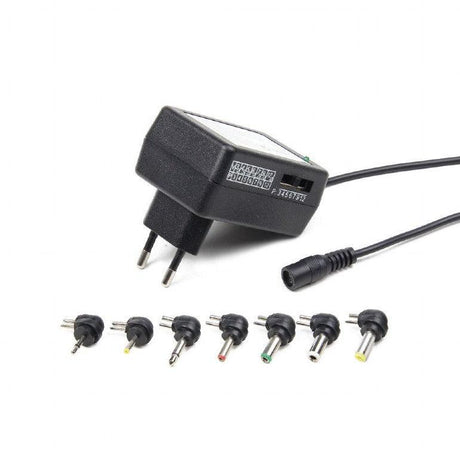 GEMBIRD EG-MC-008 ALIMENTATORE MULTI VOLTAGGIO DA 3V A 12V 12 WATT + 7 CONNETTORI INTERCAMBIABILI - TechSoundSystem.com