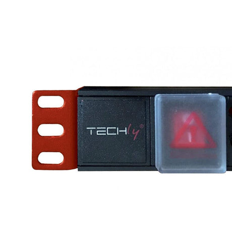 TECHLY I-CASE STRIP-81U MULTIPRESA DA 1U RACK 8 PRESE UNEL PULSANTE LUMINOSO CON COVER E CAVO 2 MT - TechSoundSystem.com