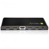 TECHLY SPLITTER HDMI 4K UHD 3D 4 VIE IN METALLO CON ALIMENTATORE - TechSoundSystem.com