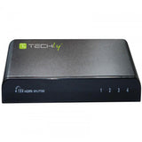 TECHLY SPLITTER HDMI 4K UHD 3D 4 VIE IN METALLO CON ALIMENTATORE - TechSoundSystem.com