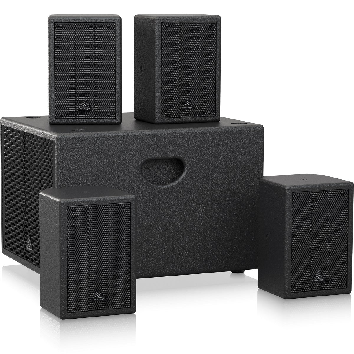 BEHRINGER SAT 1004 BUNDLE 4 CASSE PASSIVE 4" E SUBWOOFER ATTIVO 8" 600W - TechSoundSystem.com