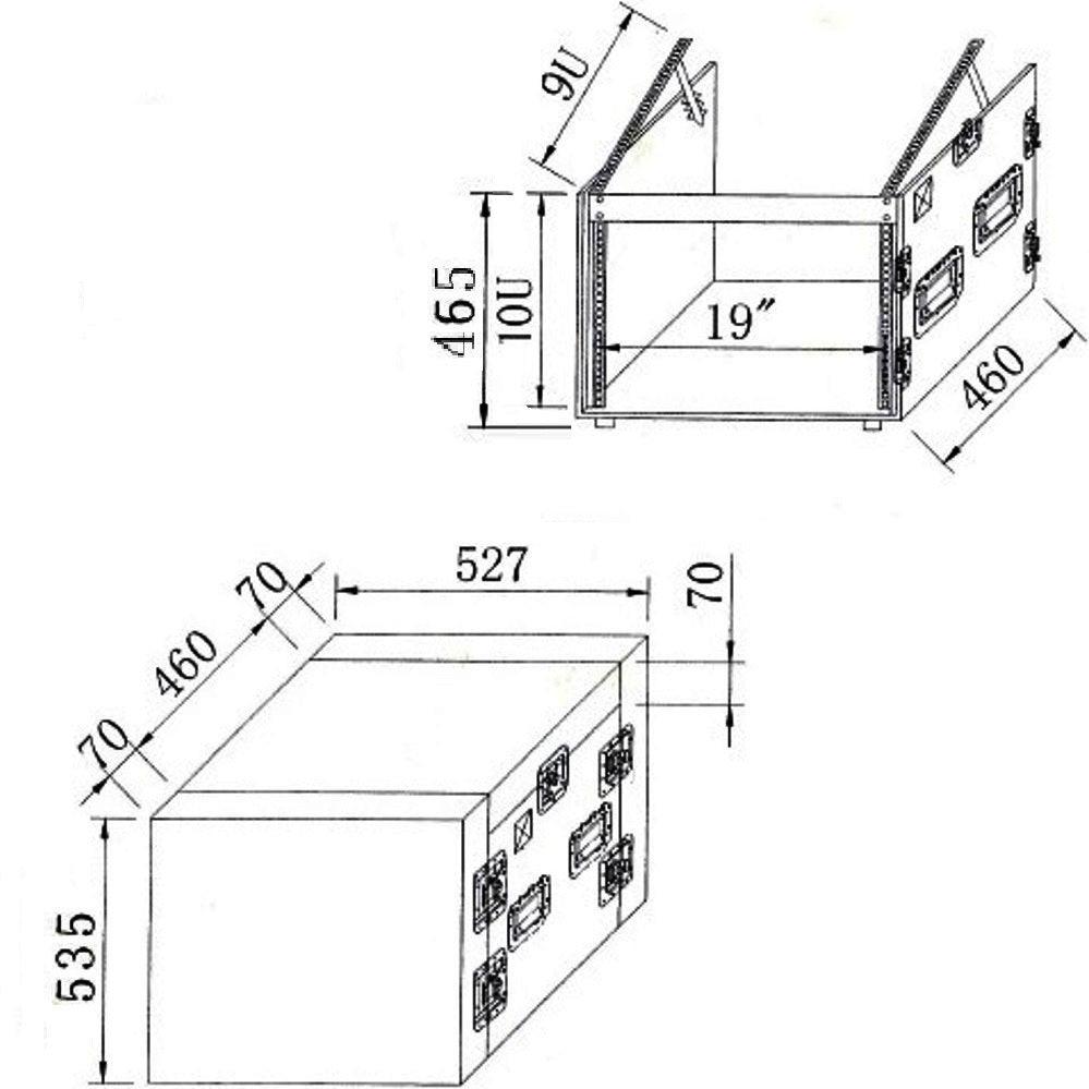 EXTREME YC10UR9M FLIGHT CASE LEGNO 10MM COMBO UNITA RACK 10U MIXER 9U 3 COPERCHI 10 CHIUSURE 4 MANIGLIE 4 RUOTE - TechSoundSystem.com