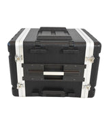 FLYPRO AUDIO FLIGHT CASE 8UM UNITA A TROLLEY IN PLASTICA COLORE NERO LEGGERO E RESISTENTE - TechSoundSystem.com