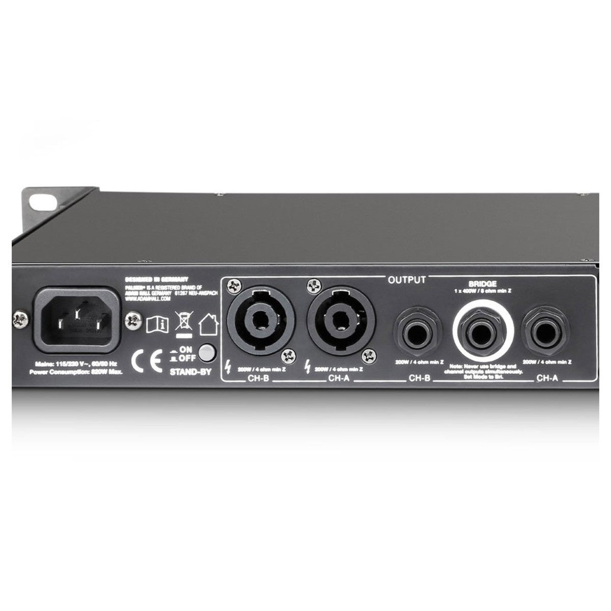 PALMER MACHT 402 FINALE DI POTENZA A RACK 19" PER CHITARRA 400W - TechSoundSystem.com