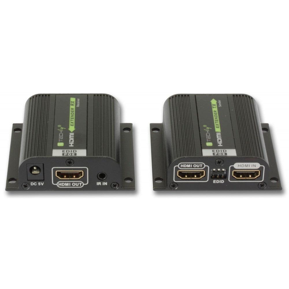 TECHLY EXTENDER HDMI FULL HD 3D POE FINO A 40 METRI EDID IR CAVI CAT 6 6A 7 - TechSoundSystem.com