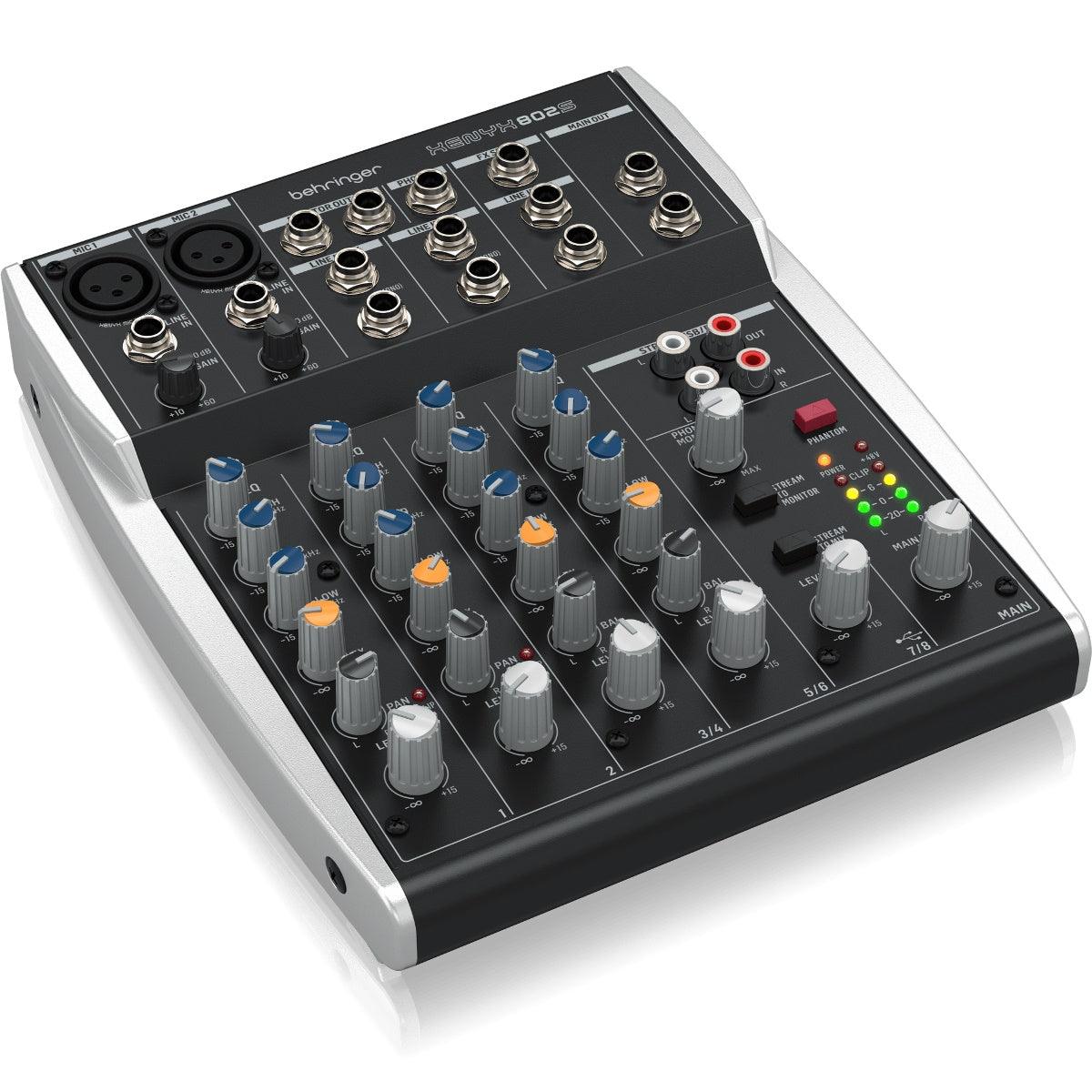 BEHRINGER XENYX 802S MIXER 8 INGRESSI CON INTERFACCIA STREAMING USB - TechSoundSystem.com