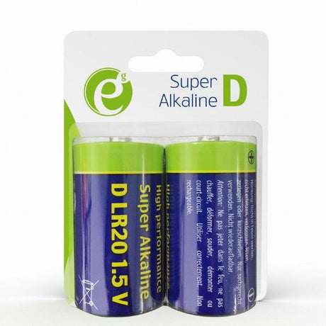 ENERGENIE EG-BA-LR20-01 BATTERIE ALCALINE LR20 (D) CONFEZIONE DA 2 PEZZI - TechSoundSystem.com