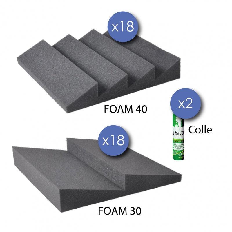 POWER STUDIO STUDIO FOAM KIT 36 PACK COMPOSTO DA 18 FOAM 30 + 18 FOAM 40 + COLLA - TechSoundSystem.com