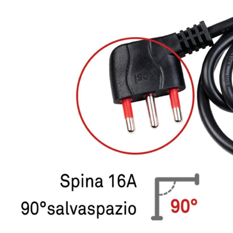 ROSI EMILIA RS94073 MULTIPRESA 4 USCITE SCHUKO+10A+16A INTERRUTTORE LUMINOSO CAVO 1.5MT - TechSoundSystem.com