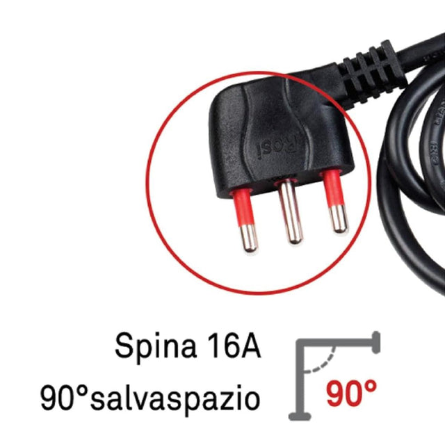 ROSI EMILIA RS94073 MULTIPRESA 4 USCITE SCHUKO+10A+16A INTERRUTTORE LUMINOSO CAVO 1.5MT - TechSoundSystem.com