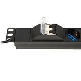 LINK MULTIPRESA ALIMENTAZIONE RACK 19" 6 PRESE UNIVERSALI TRIPOLARI/SCHUKO MAGNETOTERMICA - TechSoundSystem.com