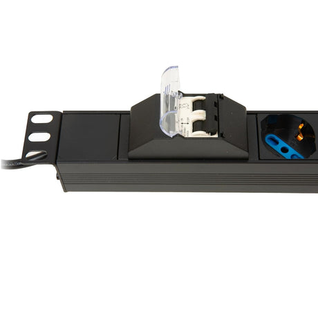 LINK MULTIPRESA ALIMENTAZIONE RACK 19" 6 PRESE UNIVERSALI TRIPOLARI/SCHUKO MAGNETOTERMICA - TechSoundSystem.com