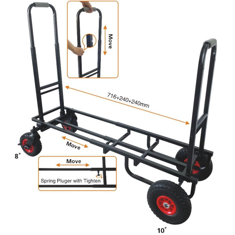 EXTREME MXS017 CARRELLO TROLLEY HANDTRUCK RIPIEGABILE ESTENDIBILE CON PORTATA DI 250KG - TechSoundSystem.com