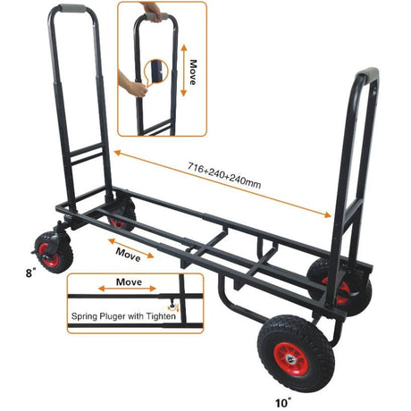 EXTREME MXS017 CARRELLO TROLLEY HANDTRUCK RIPIEGABILE ESTENDIBILE CON PORTATA DI 250KG - TechSoundSystem.com