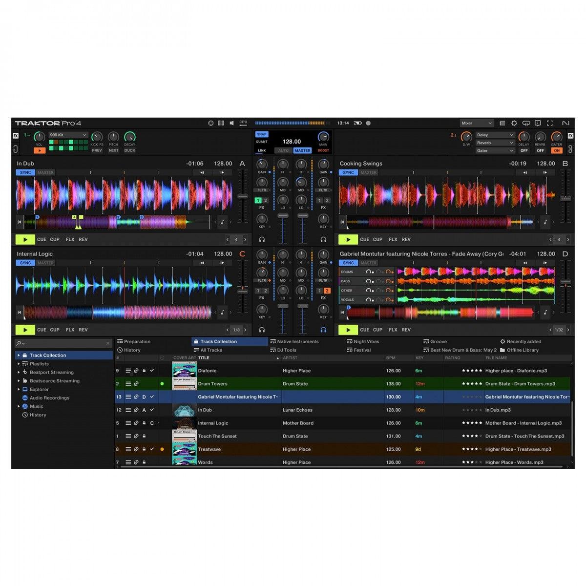 NATIVE INSTRUMENTS TRAKTOR PRO 4 SOFTWARE PER DJ 4 DECK - TechSoundSystem.com