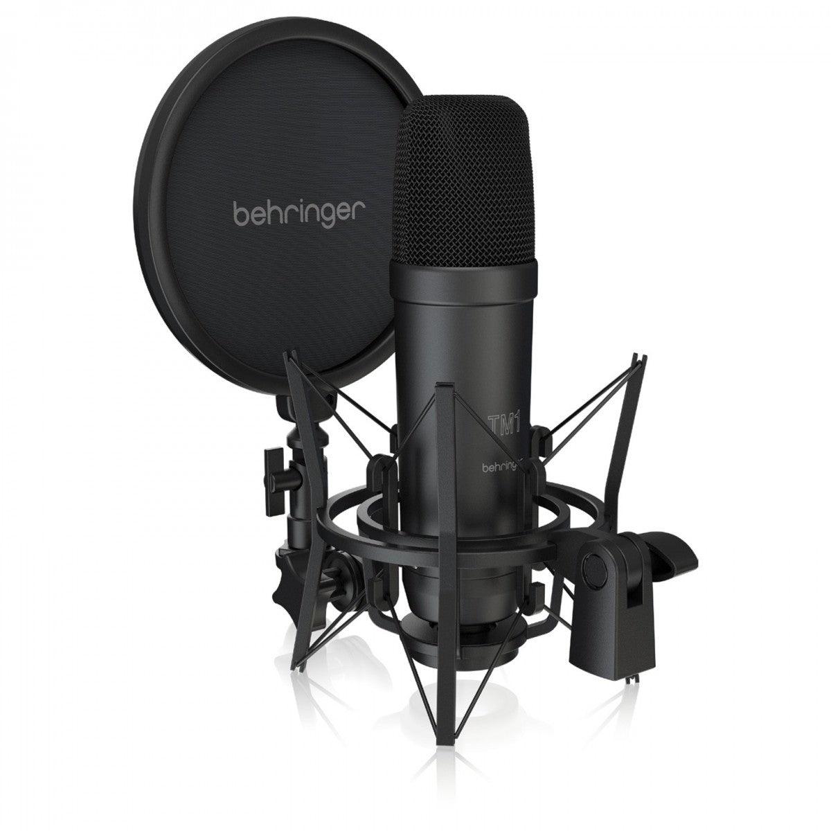 BEHRINGER TM1 DARK EDITION MICROFONO A CONDENSATORE A DIAFRAMMA LARGO CON ANTIPOP E SUPPORTO ELASTICO - TechSoundSystem.com