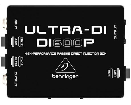 BEHRINGER DI600P ULTRA-DI DI-BOX PASSIVA IN/OUT PARALLELO FLAT/FILTRO STRUMENTO/AMPLIFICATORE XLR OUT CON GROUND/LIFT - TechSoundSystem.com