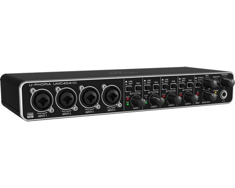 BEHRINGER UMC404-HD U-PHORIA INTERFACCIA AUDIO 4X4 MIDI USB 192 KHZ PREAMPLIFICATORI MIDAS SCHEDA PHANTOM +48V EX-DEMO - TechSoundSystem.com