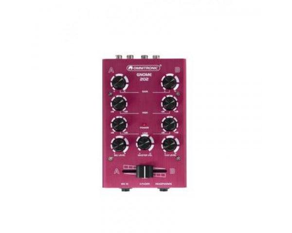 OMNITRONIC GNOME 202 RED MINI MIXER DJ 2 CANALI STEREO MICROFONO CUFFIA - TechSoundSystem.com