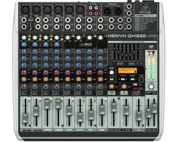 BEHRINGER XENYX QX1222-USB MIXER 16 INGRESSI 4 COMPRESSORI 4 BUS EFFETTI KLARK TEKNIK INTERFACCIA USB WIRELESS READY +48V - TechSoundSystem.com