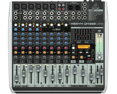 BEHRINGER XENYX QX1222-USB MIXER 16 INGRESSI 4 COMPRESSORI 4 BUS EFFETTI KLARK TEKNIK INTERFACCIA USB WIRELESS READY +48V - TechSoundSystem.com