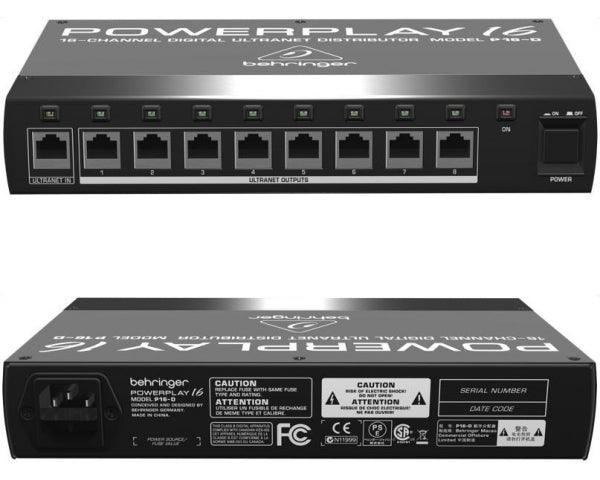 BEHRINGER P16D POWERPLAY ULTRANET DISTRIBUTORE DIGITALE 16 CANALI PER 48 P16 EX-DEMO - TechSoundSystem.com