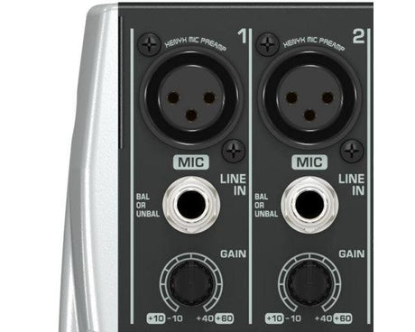 BEHRINGER Q1202USB MIXER 12 INGRESSI 4 COMPRESSORI USB PHANTOM +48V 2 BUS - TechSoundSystem.com